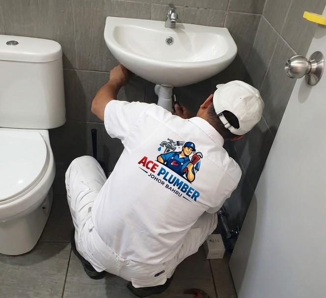 Emergency plumbing repair at a Johor Bahru home